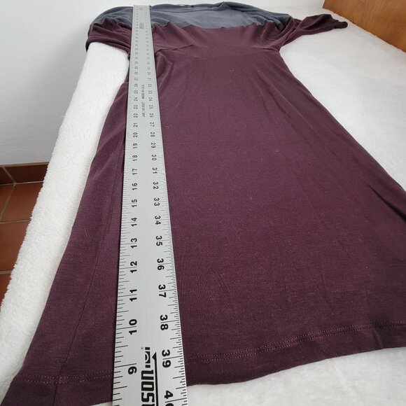 Marimekko Womens Colorblock Dolman Sleeve Midi Dress XS Gray/Maroon Wool Blend - Picture 9 of 9